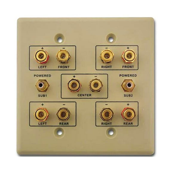 Choice Select Dual Gang 5.2 Home Theater Wall Plate (Ivory)