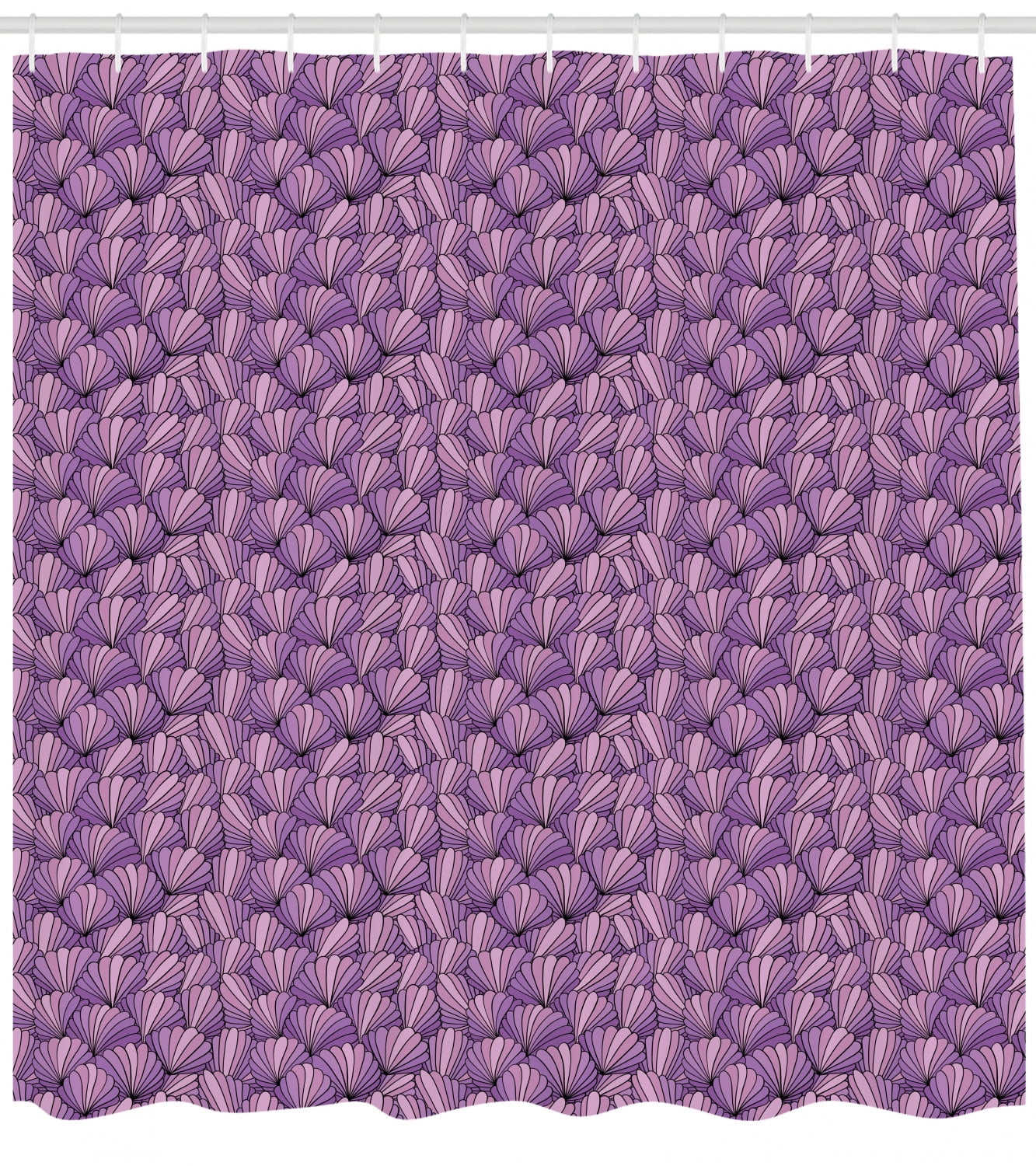 Shells Shower Curtain Ornamental Seashells Interlacing Pattern