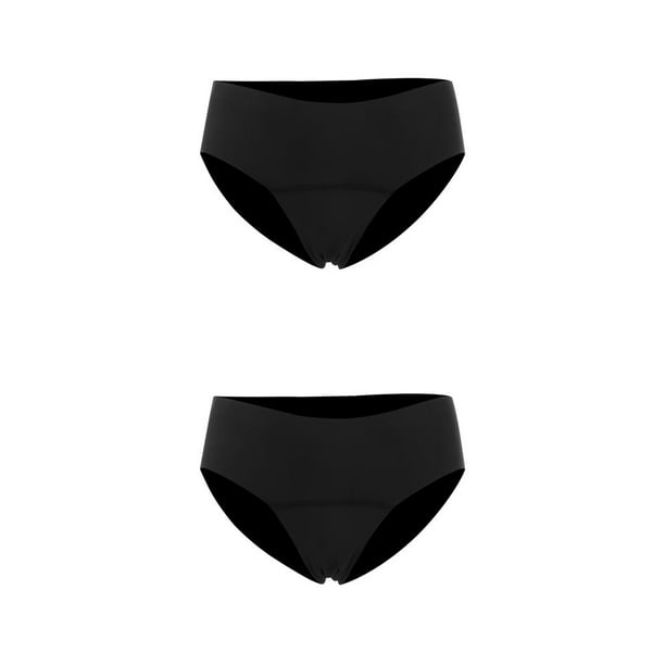 Qarigey calzoncillos traje de baño transpirable bikinis fondos trajes de baño período absorbente bragas de talle alto bañador mujer negro / Negro/4xl 2piezas