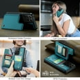 thumbnail image 5 of Mantto Case for Samsung Galaxy S21 Ultra with Card Holder, Retro PU Leather RFID Blocking Credit Card Slots Double Magnetic Clasp Flip Kickstand Shockproof Phone Cover for Galaxy S21 Ultra,Blue, 5 of 9