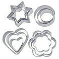 thumbnail image 2 of Eguiwyn Biscuit Mold Cookie Mold 12Pcs Cookie Cutters Shapes Baking Set Flower Round Heart Star Shape Stainless Metal Fruit Vegetable Cutter for Kitchen Baking Halloween Christmas Small Cookie, 2 of 8