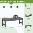 thumbnail image 4 of SERWALL 2-Person Outdoor Bench Backless, HDPE Patio Bench Weather-Resistant, 700 Lbs Weight Capacity Garden Bench, Wood-Like Low Maintenance for Yard, Porch & Backyard, Gray, 4 of 14