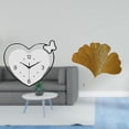 thumbnail image 2 of Reloj De Pared Acrílico En Forma De Corazón Con Movimiento Silencioso Y Escultura Abstracta De Hierro Forjado Con Hojas De Ginkgo Para Sala De Estudio, Cafetería, Oficina, Sala De Estar,, 2 of 8