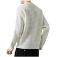 thumbnail image 3 of JUUYY Men's Crewneck Pullover Sweater Waffle Textured Long Sleeve Knitted Winter Warm Trendy Sweaters White M, 3 of 3