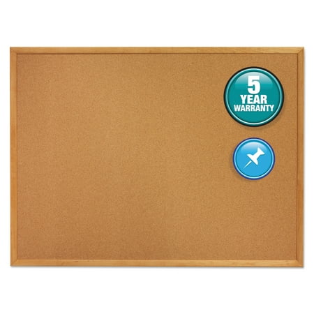- Quartet Classic Series Cork Bulletin Board, 36 x 24, Oak Finish Frame