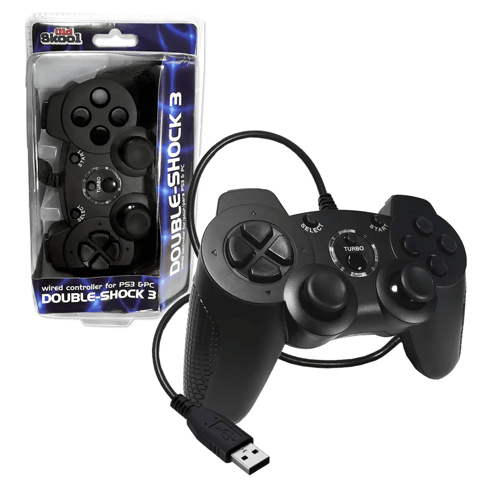 TTX Tech PS3/PC Black USB Wired Controller for Sony PlayStation