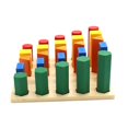thumbnail image 3 of Bloques geométricos de madera de colores azules, juguete educativo para niños, 3 of 5