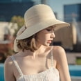 thumbnail image 5 of Womens Beach Sun Straw Hat UV Protection Travel Packable Foldable Brim Summer UV Hat, 5 of 5