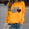 thumbnail image 1 of Hauts à Manches Longues pour Femmes Mode Femmes Amour Pull-Shirt Imprimé Desserrer Blouse Hauts, 1 of 4