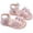 Pink, variant on Abomasnow Girls Open Toe Satin Bow Pearl Decor Ankle Buckle Sandals Soft Flat Summer Shoes for Birthday Party Daily Outdoor Beach Walking
