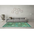 thumbnail image 3 of Ahgly Company Indoor Round Persian Turquoise Blue Traditional Area Rugs, 7' Round, 3 of 4