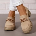 thumbnail image 4 of SACFOF Platform Oxfords for Women,Chunky Leather PU Lace Up Oxfords Comfort Lug Sole Business Dress Office Shoes, 4 of 7