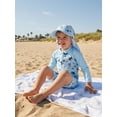 thumbnail image 2 of Baby Toddler Boy Rashguard Set Marine Life Printed Tops Shorts, Hat, 2 of 7