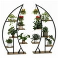 thumbnail image 3 of Uforic 63" Plant Stands Indoors with Grow Lights, Half Moon Metal Storge Shelf,Multiple Pots Metal Flower Stands, 3 of 9