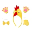 thumbnail image 3 of Conjunto de disfraz de animal de pollo 3D lindo vestido elegante para fiesta de cumpleaños de utilería de cosplay Cola amarilla amarilla, 3 of 8