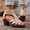 Gold, variant on Women's Decorative Stone Gladiator Sandals, Cut-Out Weave Design with Back Zipper, Chunky Heel Platform Summer Shoes Black 40