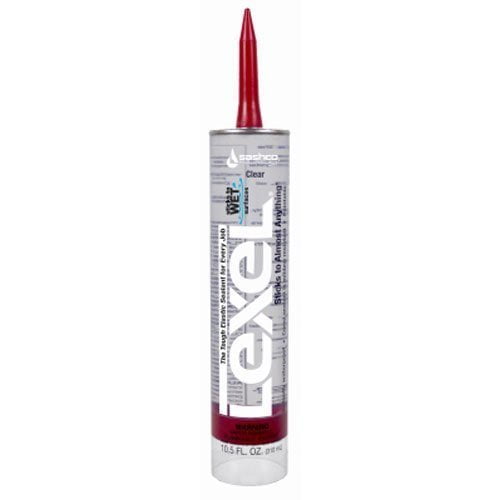 13010 10.5oz Sashco Sealants Clear Lexel Adhesive Caulk, 10.5-Ounce Sngl Pk