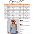 thumbnail image 5 of Anbech Deep V Neck Women Blouse Guipure Lace Shirt Solid Color Splice Trendy Long Sleeve Casual Tops, 5 of 8