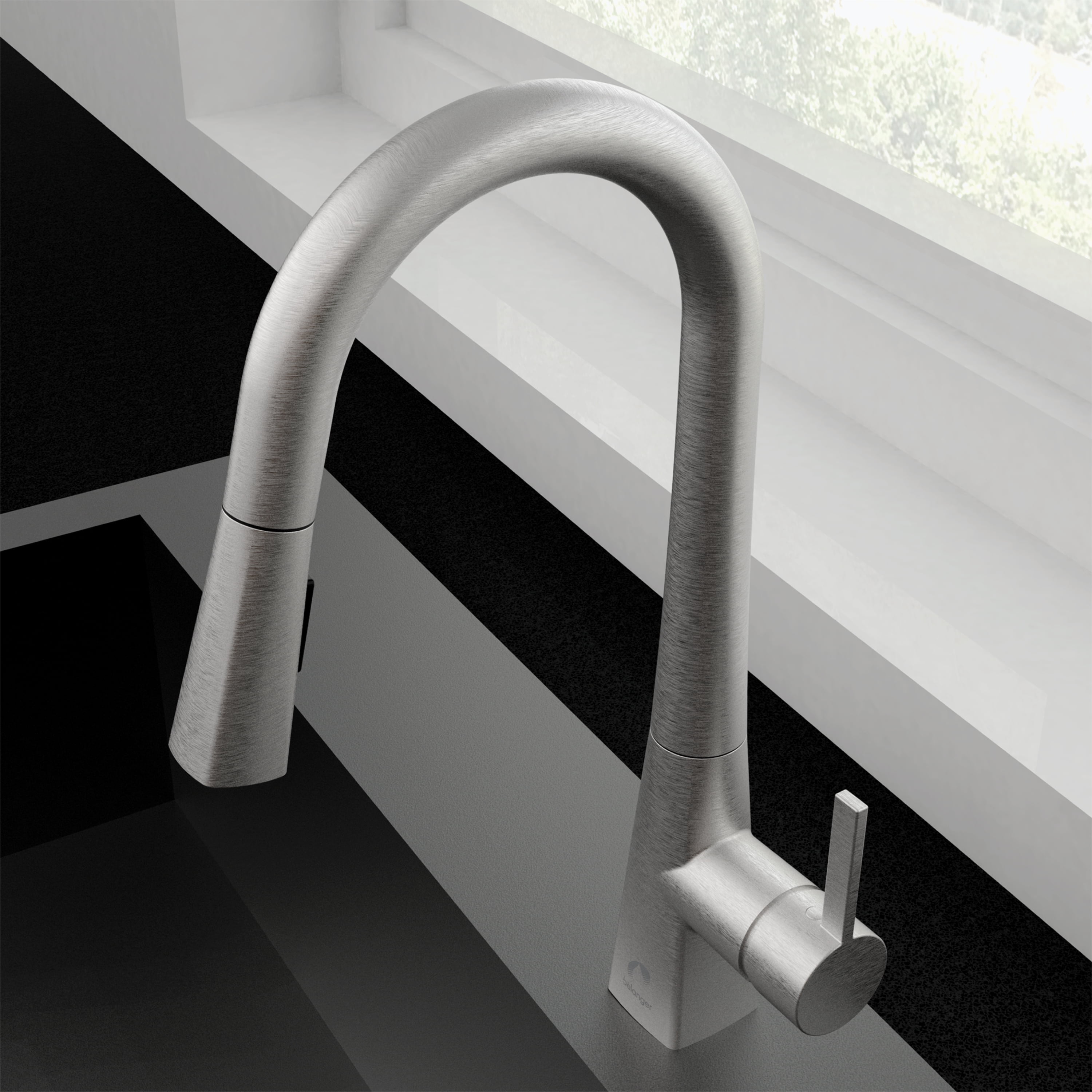 Belanger EVO78CSS Single Handle Pull-Down Kitchen Faucet, Stainless Steel