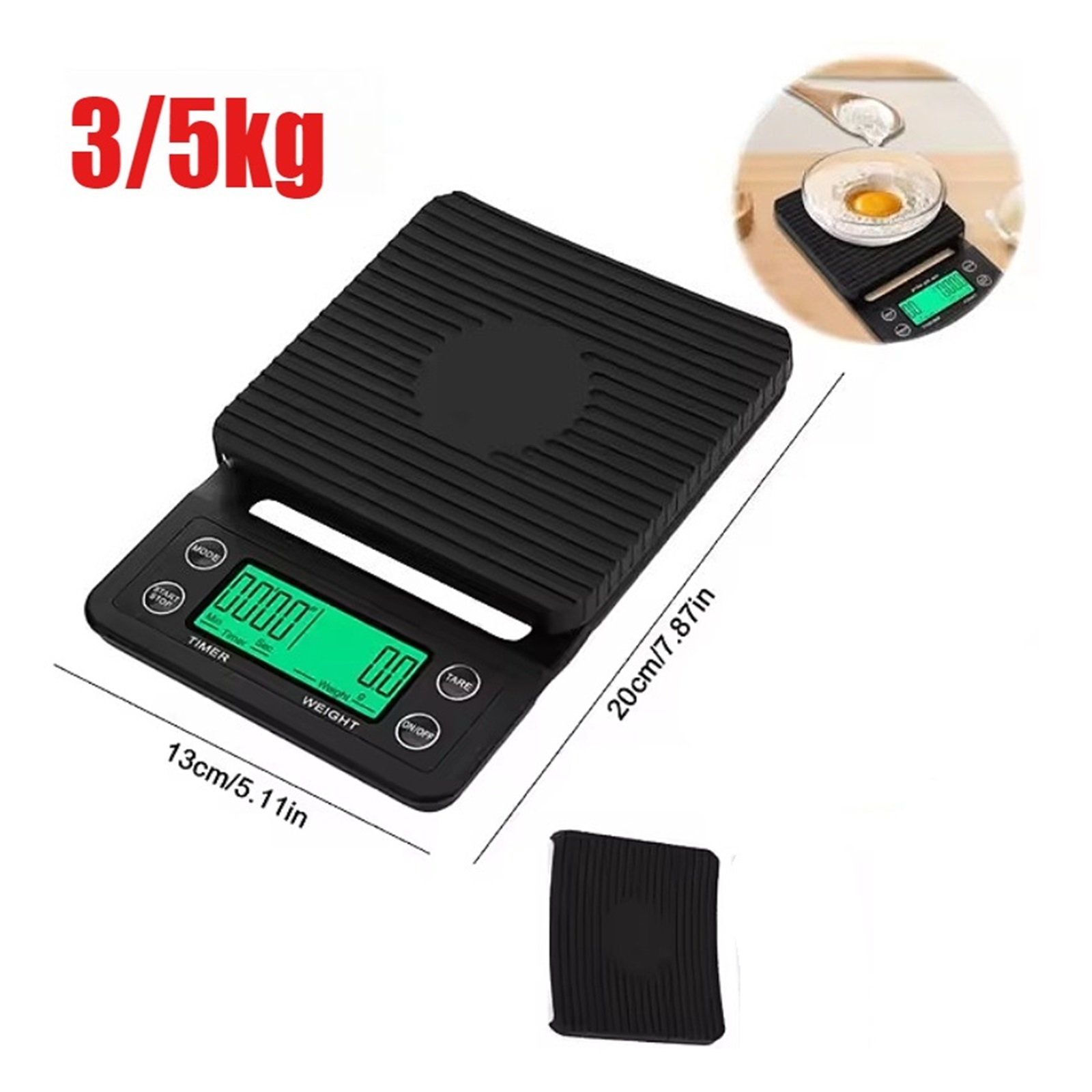 Kitchen Tools Coffee Scale with Timer Digital Multifunction Weighing Scale 3kg/0.1g Pour Over Drip ,High-Precision Weighing Technology
