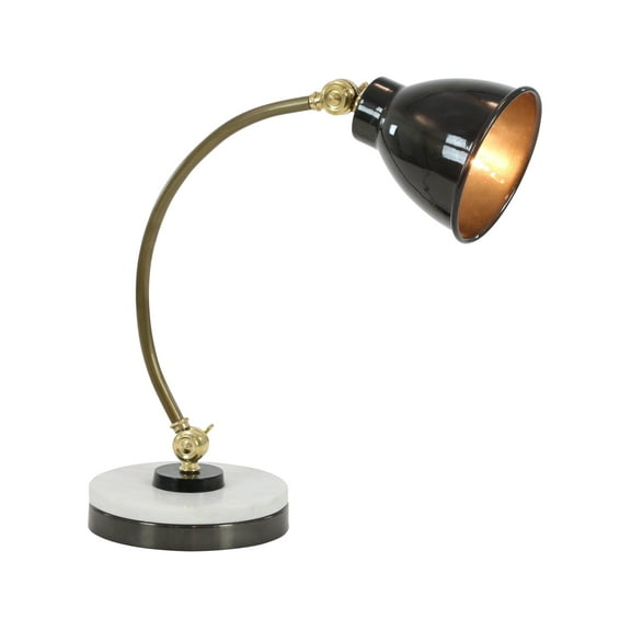 DecMode 19" Spotlight Black Desk Lamp with Black Metal Shade