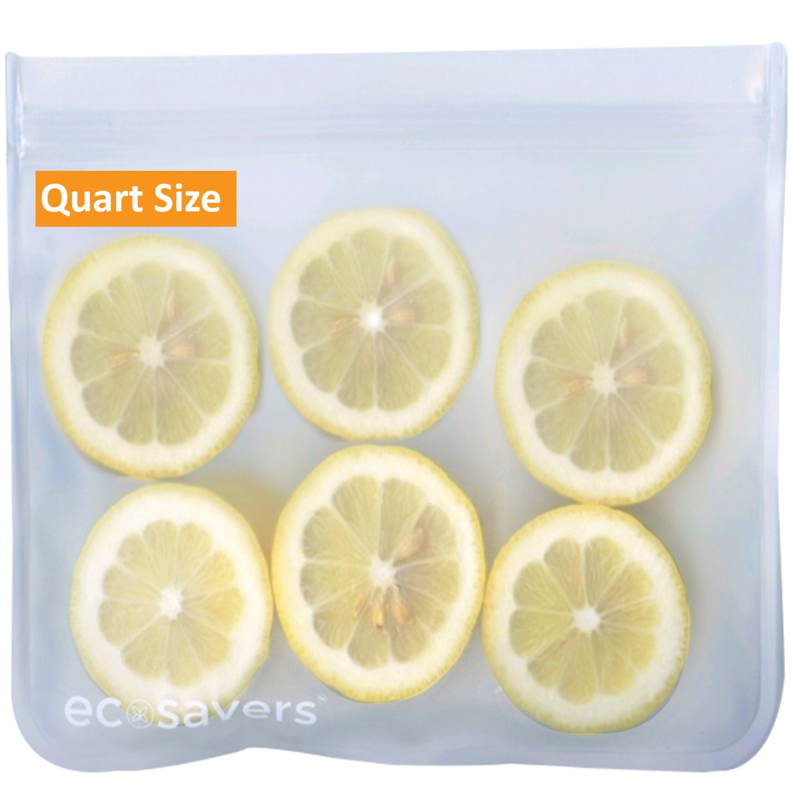 Ecosavers Reusable Food Storage Bags, 5-pack, Quart