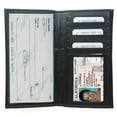 thumbnail image 2 of Black Genuine Leather Checkbook Cover Long Wallet Card Organizer Secretary Wallet, 2 of 8