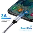 thumbnail image 2 of USB C Cable,SixSim USB A to USB C Cables 6ft 5pack Android Type C Charging Cords 3A Fast USB C Charger Cables Nylon Braided USB C Charging Cable USB to Type C Cable 6ft(Rose,White,Purple,Blue,Green), 2 of 7