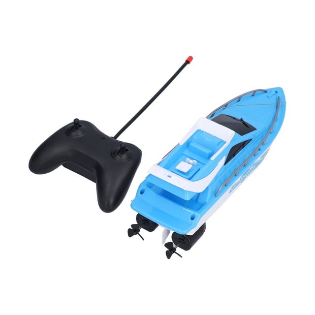 RC Boat, Wireless Simple Operation Battery Powered Speed Racing Boat for Lake for Swimming Pool Blue