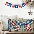 thumbnail image 4 of America Freedom Throw Pillow Covers 20x20 Inch Buffalo Plaid Bow Tie 4th of July Patriotic Stars Stripes Pillow Cover Memorial Independence Day Cushion Case for Sofa Couch Set of 4, 4 of 6