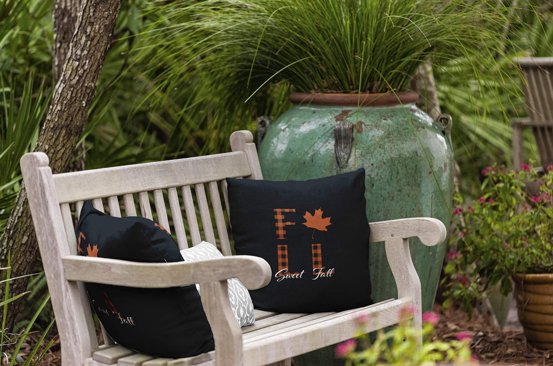 20" x 20" Simply Daisy Sweet Fall Polyester Indoor/Outdoor Pillow, Black Qty 1