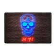 thumbnail image 1 of XMXT Non-Slip Area Rug, Neon Dazzling Skull Prints Polyester Rugs for Living Room, 36 x 24 inches Multicolor, 1 of 9