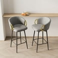 thumbnail image 2 of 30 Inch 360° Swivel Dining Chairs Set of 2 in Beige Grey Velvet Ideal for Modern Homes, Bars, and Restaurants，Velvet, 2 of 16