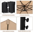 thumbnail image 3 of Pemberly Row 10FT Hanging Offset Umbrella 32 LED Lights Beige, 3 of 9