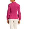 thumbnail image 3 of CURVOSPORT Chemisier Boutonné pour Femmes Col Peter Pan Manches Longues Ligne Princesse TP Rose Vif, 3 of 6