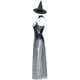 thumbnail image 4 of Lucakuins Disfraz de bruja de Halloween para mujer, mono negro con sombrero, falda, mangas para fiesta de Halloween Lucakuins  moda, 4 of 4