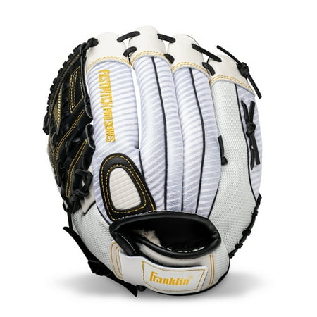 UPC: 0025725544080 | Franklin Sports Fastpitch Softball Glove – Fastpitch Pro – Adult and Youth Softball Mitt – Infield and Outfield – Left Handed Glove – White/Gold – 13  Lefty