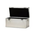 thumbnail image 2 of Baxton Studio Serge French Industrial Silver Metal Storage Trunk, 2 of 5