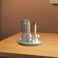 thumbnail image 1 of Porta incienso, decoración del hogar, centros de mesa, adorno de mesa, plato de vela de gato, portavelas de cerámica para sala de estar, casa de té Manchas negras, 1 of 8