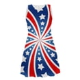 thumbnail image 3 of Jophufed 4Th of July Independence Day American Flag Print Midi Patriotic Beach Sundress,Women Fashion Summer Casual Sexy Sleeveless Round Neck Dress, 3 of 4
