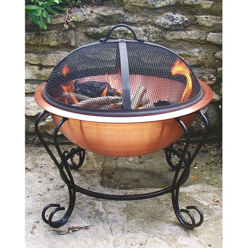 Pomegranate Solutions Llc Copper Plated Steel Wood Burning Fire Pit Walmart Com Walmart Com