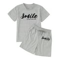 thumbnail image 4 of MUXiin Toddler Kids Girl Clothes Floral Letter Graphic Top + Shorts 2PC Girls Summer Short Set, 4 of 6