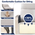 thumbnail image 4 of ZZW Patio Wicker Swivel Glider Recliner Chair, Outdoor Rattan Lounge Chair with Built-in Tray Table, 360° Rotation and Adjustable Backrest for Yard Deck Poolside, Gray/Beige, 4 of 10