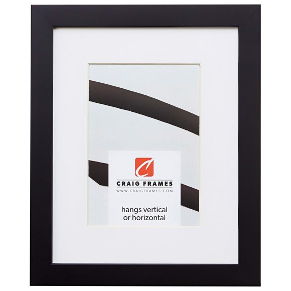 Craig Frames Confetti, 18 x 24 Inch Modern Black Picture Frame Matted to Display a 12 x 18 Inch Photo