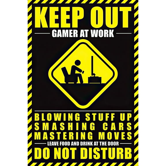 Keep Out: Gamer At Work - Gaming Poster / Print (Size: 24" X 36")