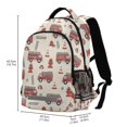 thumbnail image 2 of FORMRS Kids School Backpack Elementary Student Unisex Travel Bookbag with Reflective Stripes, Beige Fire Truck Pattern, 2 of 7
