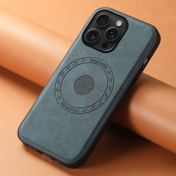 for iPhone 14 Pro Max PU Leather Case Compatible with Mag-Safe, Slim Vintage Luxury PU Non-Slip Grip Shockproof Bumper Protective Cover Magnetic Phone Case for iPhone 14 Pro Max, Blue