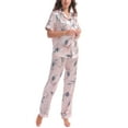 thumbnail image 4 of Unique Bargains Women's 2pcs Floral Button Down Pajama Set Nightwear Sleepwear Sets, 4 of 5