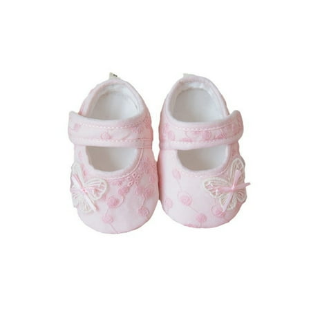 Caitzr Baby Girl Flats Non-slip Soft Soles Butterfly/Cherry Mary Jane Shoes