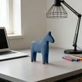 thumbnail image 6 of Modern Minimalist Wooden Horse Decor - Creative Wood Horse Statue Ornament for Home Living Room TV Stand Coffee Table Decor, Rustic Wooden Horse Figurine for Indoor Desktop Art Decor Gift, Blue, 6 of 7